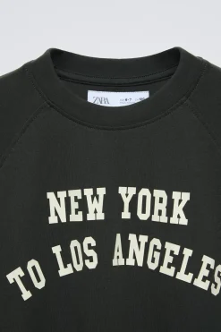 Niños ZARA 6 - 14 Años·Camisetas|6 - 14 Años·Deporte / Chándal<CAMISETA RANGLÁN TEXTO