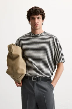 Sale CAMISETA RAYAS ALGODÓN - LINO Hombre Camisetas