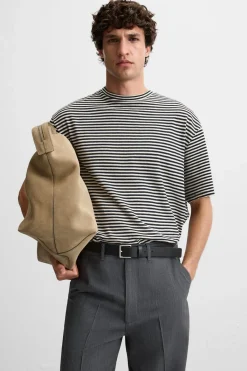 Sale CAMISETA RAYAS ALGODÓN - LINO Hombre Camisetas