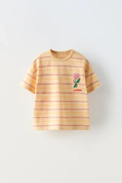 Niños ZARA 1½ - 6 Años·Camisetas|6 - 18 Meses·Camisetas<CAMISETA RAYAS BORDADO