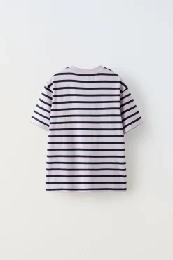 Niños ZARA 6 - 14 Años·Camisetas<CAMISETA RAYAS PARCHE