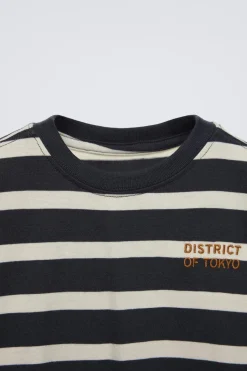 Niños ZARA 1½ - 6 Años·Camisetas|1½ - 6 Años·Camisetas<CAMISETA RAYAS TEXTO BORDADO