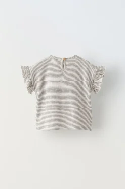 Niños ZARA 6 - 18 Meses·Conjuntos|6 - 18 Meses·Camisetas<CAMISETA RAYAS VOLANTES