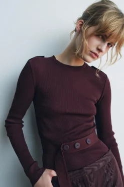 Hot CAMISETA RIB CINTURÓN Mujer Camisetas