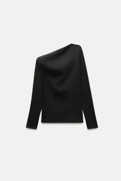 Fashion CAMISETA RIB CUELLO ASIMÉTRICO Mujer Camisetas