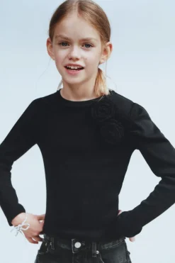 Niños ZARA 6 - 14 Años·Camisetas<CAMISETA RIB FLOR