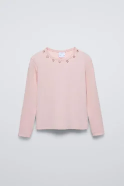 Niños ZARA 6 - 14 Años·Camisetas<CAMISETA RIB FLORES