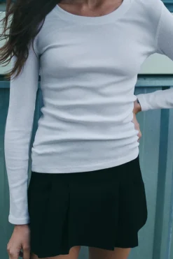 Outlet CAMISETA RIB MANGA LARGA Mujer Sudaderas / Joggers|Camisetas