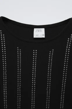 Niños ZARA 6 - 14 Años·Camisetas<CAMISETA RIB STRASS
