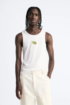 Fashion CAMISETA TANK BORDADO COMBINADO Hombre Camisetas