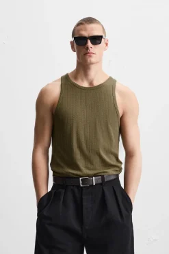 New CAMISETA TANK ESTRUCTURA CALADOS Hombre Camisetas