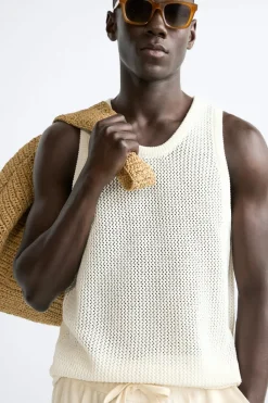 Fashion CAMISETA TANK PUNTO Hombre Jerséis / Chaquetas|Camisetas