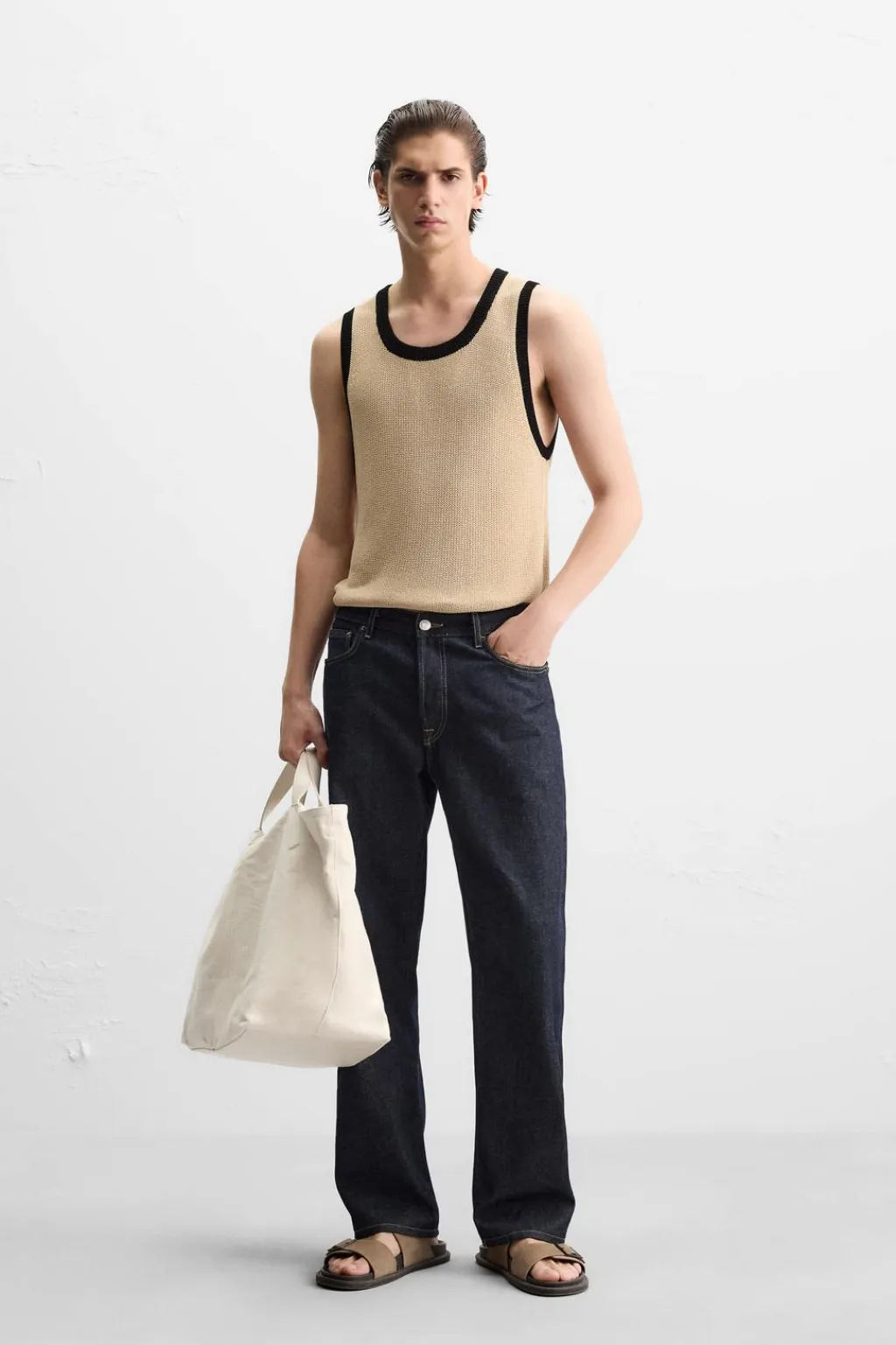 Sale CAMISETA TANK PUNTO CONTRASTE Hombre Camisetas