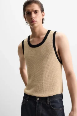 Sale CAMISETA TANK PUNTO CONTRASTE Hombre Camisetas