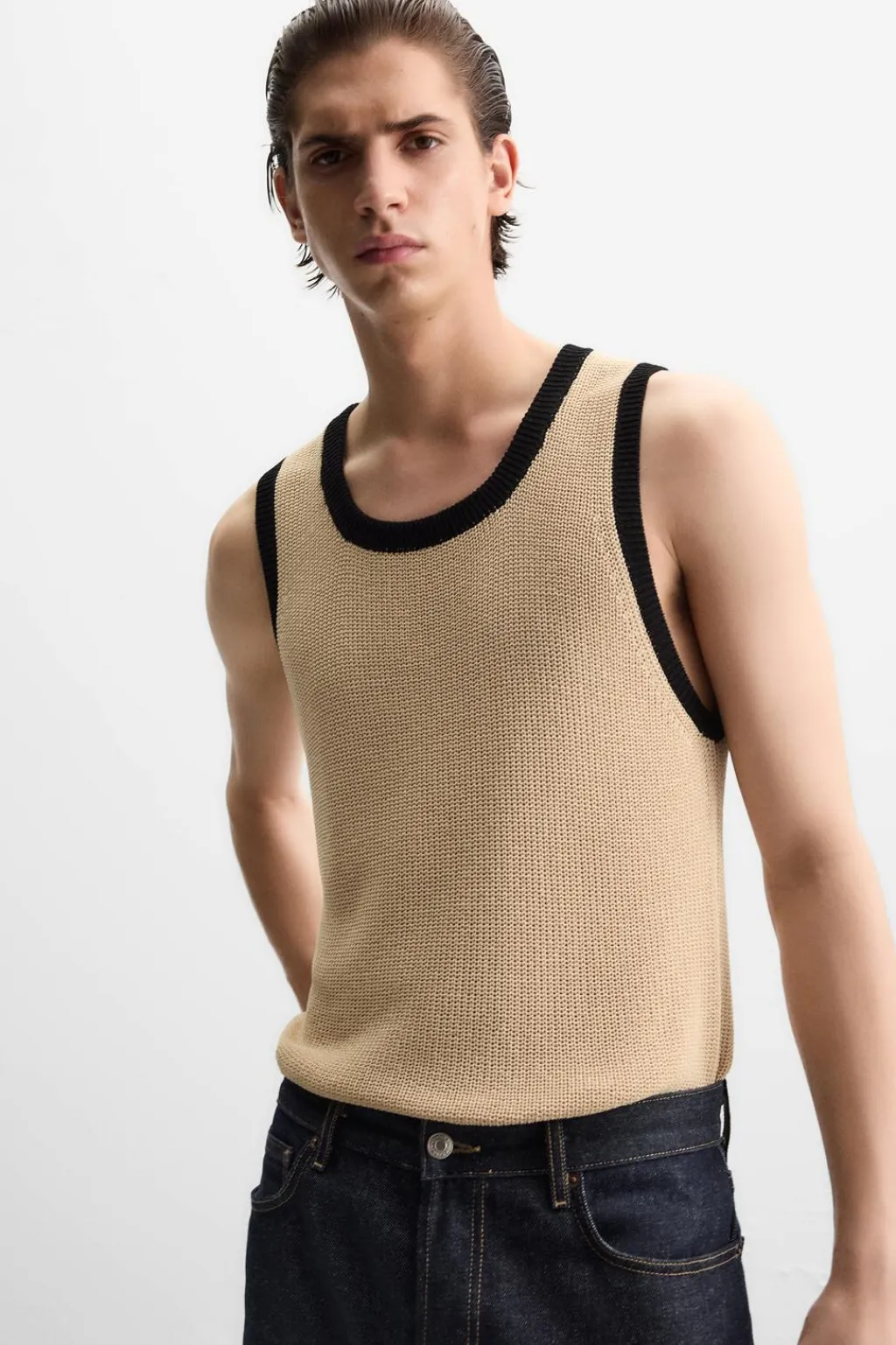 Sale CAMISETA TANK PUNTO CONTRASTE Hombre Camisetas