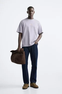 Fashion CAMISETA TEXTO BORDADO Hombre Camisetas