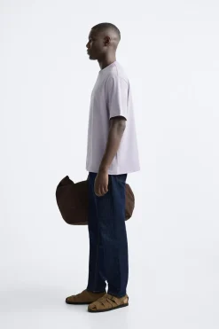 Fashion CAMISETA TEXTO BORDADO Hombre Camisetas