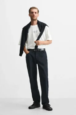 Hot CAMISETA TEXTO BORDADO Hombre Camisetas