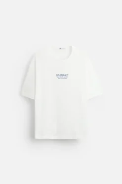 Hot CAMISETA TEXTO BORDADO Hombre Camisetas