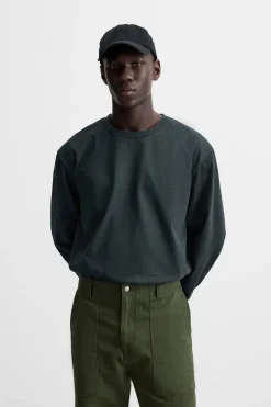 Fashion CAMISETA TEXTO BORDADO Hombre Camisetas