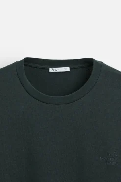 Fashion CAMISETA TEXTO BORDADO Hombre Camisetas