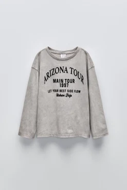 Niños ZARA 6 - 14 Años·Camisetas<CAMISETA TEXTO FLOCK