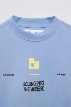 Niños ZARA 6 - 14 Años·Camisetas<CAMISETA TEXTO ROLLING INTO THE WEEK