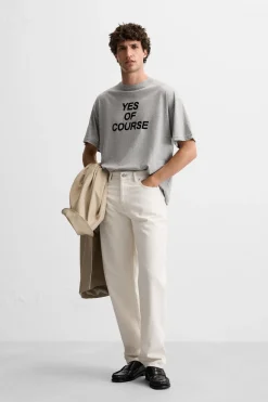 Sale CAMISETA TEXTO TEXTURA Hombre Camisetas