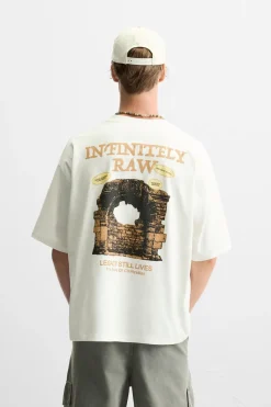 Fashion CAMISETA TEXTOS COMBINADOS Hombre Camisetas