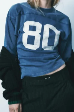 Outlet CAMISETA VARSITY EFECTO LAVADO Mujer Sudaderas / Joggers