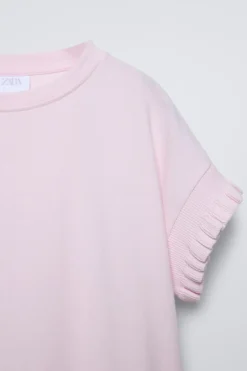 Niños ZARA 6 - 14 Años·Camisetas<CAMISETA VOLANTE COMBINADO