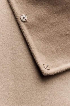 Online CAPA ASIMÉTRICA CON LANA FLECOS Mujer Abrigos / Anoraks|Chaquetas / Cazadoras