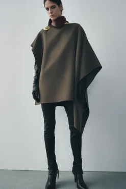 Sale CAPA CON LANA BROCHE ZW COLLECTION Mujer Abrigos / Anoraks