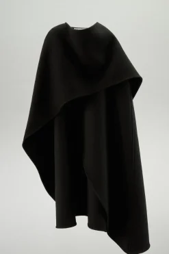 Online CAPA LANA ASIMÉTRICA MEZCLA LANA MANTECO ZW COLLECTION Mujer Abrigos / Anoraks