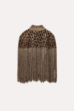 Online CAPA PUNTO FLECOS ESTAMPADO ANIMAL Mujer Chaquetas / Cazadoras