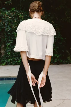 Clearance CAPA VOLANTES ENCAJE Mujer Tops / Bodies