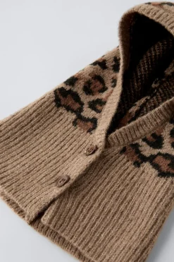 Niños ZARA 1½ - 6 Años·Accesorios|6 - 14 Años·Accesorios<CAPUCHA PUNTO ANIMAL PRINT