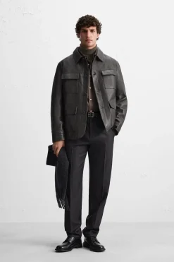 Best CAZADORA PIEL BOLSILLOS Hombre Piel