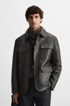 Best CAZADORA PIEL BOLSILLOS Hombre Piel