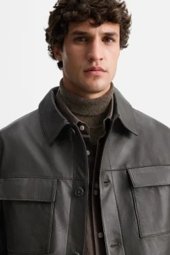 Best CAZADORA PIEL BOLSILLOS Hombre Piel