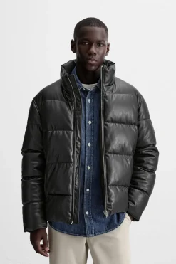 New CAZADORA ACOLCHADA EFECTO PIEL Hombre Plumíferos