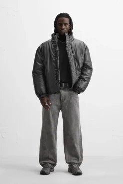 New CAZADORA ACOLCHADA EFECTO PIEL Hombre Plumíferos