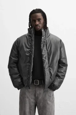 New CAZADORA ACOLCHADA EFECTO PIEL Hombre Plumíferos