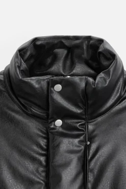 New CAZADORA ACOLCHADA EFECTO PIEL Hombre Plumíferos