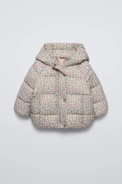 Niños ZARA 0 - 6 Meses·Sacos / Buzos|6 - 18 Meses·Abrigos / Buzos<CAZADORA ACOLCHADA FLORES