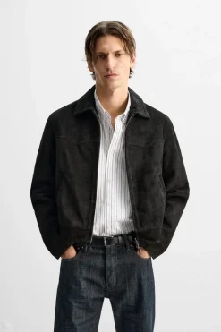 Online CAZADORA ANTE CROPPED FIT Hombre Piel