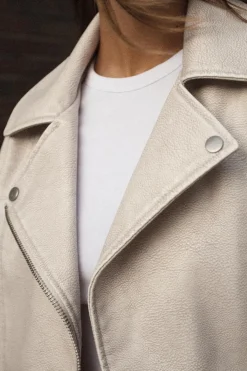 Best CAZADORA BIKER CROP EFECTO PIEL Mujer Chaquetas / Cazadoras