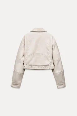 Best CAZADORA BIKER CROP EFECTO PIEL Mujer Chaquetas / Cazadoras