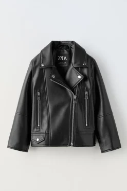 Niños ZARA 6 - 14 Años·Abrigos<CAZADORA BIKER EFECTO PIEL