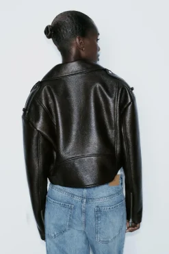 Sale CAZADORA BIKER EFECTO PIEL Mujer Chaquetas / Cazadoras